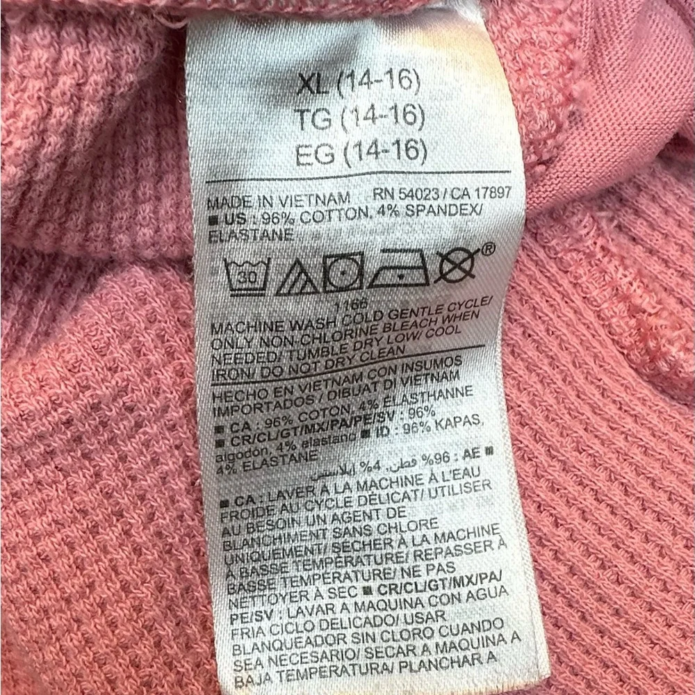Old‎ Navy pink casual soft shorts girls 14/16 waffle knit pockets no drawstring
